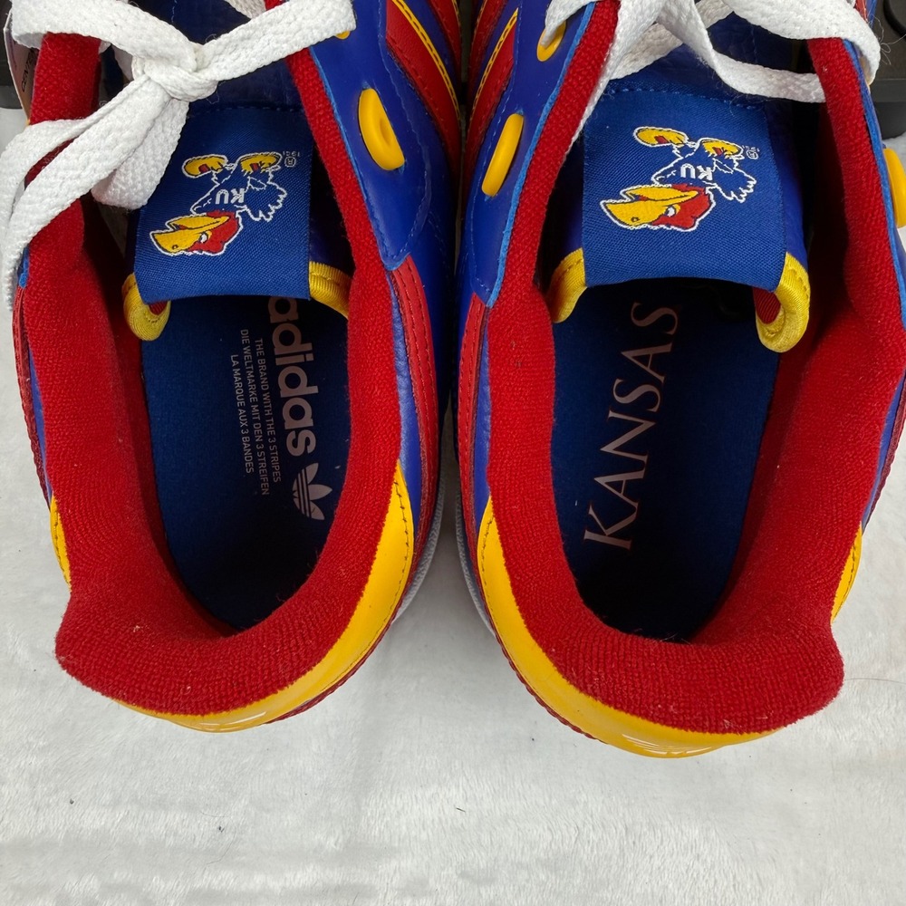 Adidas Centennial RM NCAA Kansas Jayhawks Blue Red Yellow IH5362 Mens 14 New - Picture 6 of 8